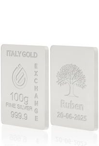 Lingot Argent Pur 100 g. Arbre porte-bonheur - Idée cadeau Porte-bonheur - IGE Gold
