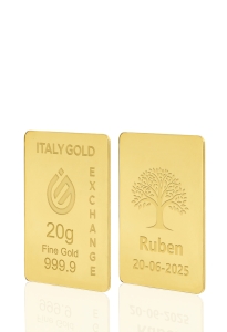 Lingot Or 24 ct de 20 g. Arbre porte-bonheur - Idée cadeau Porte-bonheur - IGE Gold