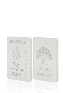 Lingot Argent Pur 50 g. Arbre porte-bonheur  - Idée cadeau Porte-bonheur - IGE Gold