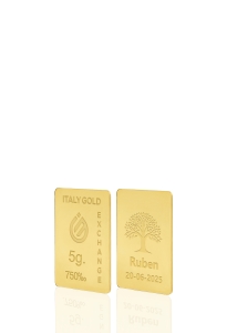 Sztabka Złota Drzewo szczęścia 18Kt 5gr - Pomysł na prezent Przynoszące Szczęście  - IGE Gold