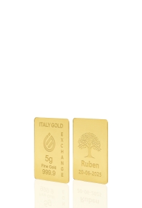 Lingot Or 24 ct de 5 g. Arbre porte-bonheur  - Idée cadeau Porte-bonheur - IGE Gold
