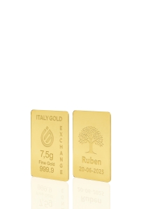 Lingot Or 24 ct de 7,5 g. Arbre porte-bonheur - Idée cadeau Porte-bonheur - IGE Gold