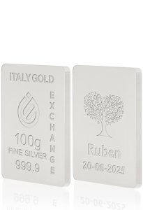Sztabka Czyste Srebro 100 gr. Drzewo szczęścia - Pomysł na prezent Przynoszące Szczęście  - IGE Gold
