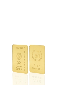 Lingotto Oro 24Kt da 7,5 gr. per Anniversario di matrimonio - Idea Regalo Eventi Celebrativi - IGE Gold