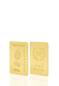 Lingot Or cadeau pour Anniversaire de Mariage 14 ct de 10 g.  - Idée cadeau Événements de célébration - IGE Gold