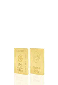 Gold ingot gift for Christmas - 24Kt - 5gr - Gift Idea Miscellaneous Christmas Love Friendship - IGE Gold