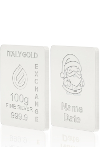Lingou de Argint Pur cadou pentru Crăciun de 100 g. - Idee Cadou Crăciun Dragoste Prietenie - IGE Gold