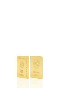 Lingotto Oro regalo Natale 9 Kt da 2 gr. - Idea Regalo Natale Amore Amicizia - IGE Gold