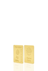 Lingotto Oro regalo Natale 14 Kt da 2 gr. - Idea Regalo Natale Amore Amicizia - IGE Gold