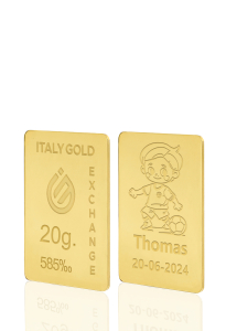Lingotto Oro sport calcio 14 Kt da 20 gr. - Idea Regalo Sport - IGE Gold