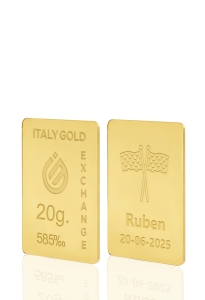 Lingotto Oro sport bandiere della vittoria 14 Kt da 20 gr. - Idea Regalo Sport - IGE Gold