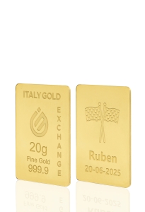 Lingotto Oro 24Kt da 20 gr. sport bandiere della vittoria - Idea Regalo Sport - IGE Gold