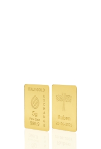 Lingotto Oro 24Kt da 5 gr. sport bandiere della vittoria - Idea Regalo Sport - IGE Gold