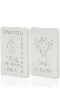 Reines Taufgeschenk Silberbarren aus 100 g - Geschenk-Ideen Feierlichen Veranstaltungen - IGE Gold