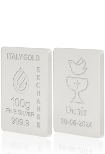 Reines Taufgeschenk Silberbarren aus 100 g - Geschenk-Ideen Taufe - IGE Gold
