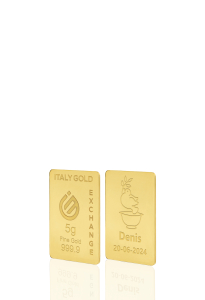Lingotto Oro 24Kt da 5 gr. per Battesimo  - Idea Regalo Battesimo - IGE Gold