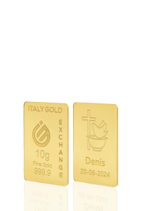 Lingotto Oro 24Kt da 10 gr. per Battesimo  - Idea Regalo Eventi Celebrativi - IGE Gold