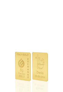 Lingotto Oro 24Kt da 5 gr. per Battesimo  - Idea Regalo Eventi Celebrativi - IGE Gold