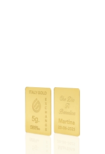 Lingotto Oro regalo  per Battesimo 14 Kt da 5 gr. - Idea Regalo Eventi Celebrativi - IGE Gold