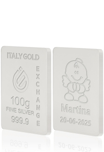 Silver ingot 100gr - Baptism  - Gift Idea Baptism - IGE Gold