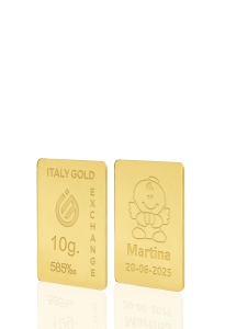 Lingote de Oro de 14 Kt Regalo para Bautismo, 10 g. - idea de regalo Eventos de celebración - IGE Gold