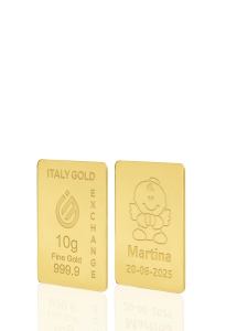 Gold ingot gift for Baptism - 24Kt - 10gr - Gift Idea Baptism - IGE Gold