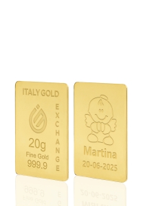 Gold ingot gift for Baptism - 24Kt - 20gr - Gift Idea Baptism - IGE Gold