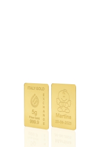 Gold ingot gift for Baptism - 24Kt - 5gr - Gift Idea Baptism - IGE Gold