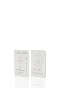 Silver ingot 5gr. for Baptism - Gift Idea Baptism - IGE Gold