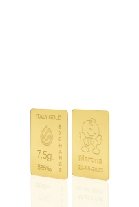 Lingote de oro de 14 quilates de 7,5 g. para el bautismo - idea de regalo Eventos de celebración - IGE Gold
