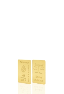 Sztabka złota ze znakiem zodiaku Waga 24kt 2gr - Pomysł na prezent Znaki Zodiaku - IGE Gold