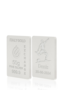 Lingotto Argento Puro 50 gr.  sport calcio - Idea Regalo Sport - IGE Gold