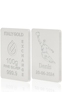 Lingot Argent Pur 100 g. sport football - Idée cadeau Sport - IGE Gold