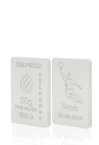 Lingot Argent Pur 50 g. sport football - Idée cadeau Sport - IGE Gold