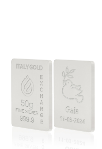 Lingotto Argento Puro 50 gr. per Comunione  - Idea Regalo Comunione - IGE Gold