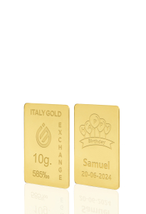 Lingotto Oro regalo per Compleanno 14 Kt da 10 gr. - Idea Regalo Eventi Celebrativi - IGE Gold