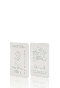 Lingotto Argento Puro 10 gr. per Compleanno  - Idea Regalo Eventi Celebrativi - IGE Gold