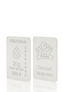 Lingotto Argento Puro 20 gr. per Compleanno  - Idea Regalo Eventi Celebrativi - IGE Gold