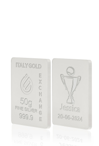 Lingotto Argento Puro 50 gr.  coppa vincitore tennis - Idea Regalo Sport - IGE Gold