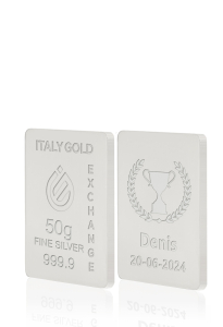 Lingotto Argento Puro 50 gr.  coppa vincitore - Idea Regalo Sport - IGE Gold