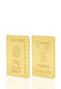 Lingotto Oro 24Kt da 20 gr.  coppa vincitore - Idea Regalo Sport - IGE Gold