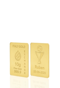 Lingotto Oro 24Kt da 10 gr.  coppa calcio - Idea Regalo Sport - IGE Gold
