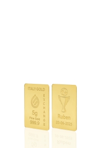 Lingotto Oro 24Kt da 5 gr.  coppa calcio - Idea Regalo Sport - IGE Gold