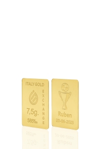 Lingotto Oro regalo 14Kt da 7,5 gr.  coppa calcio - Idea Regalo Sport - IGE Gold