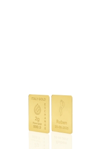 Lingou de Aur Corn amulet norocos 24 K de 2 g. - Idee Cadou Amuletă Norocoasă - IGE Gold