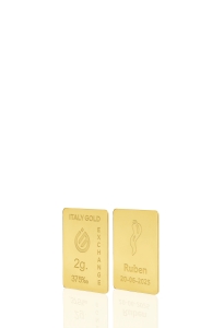 Lingote de Oro Cuerno de la Suerte 9 Kt de 2 g. - idea de regalo Amuleto de la suerte - IGE Gold