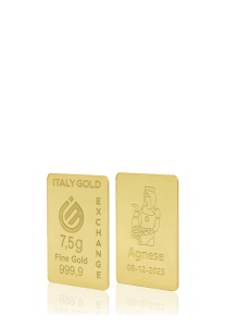 Lingot Or 24 ct de 7,5 g. Déesse de la chance  - Idée cadeau Porte-bonheur - IGE Gold