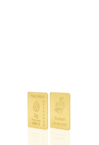 Lingotto Oro 24Kt da 2 gr. Dea della Fortuna  - Idea Regalo Portafortuna - IGE Gold