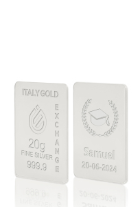 Lingot Argent Pur 20 g. pour Diplôme  - Idée cadeau Diplôme - IGE Gold