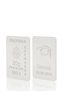 Lingote de Plata Pura 20 gr. para grado - idea de regalo Graduación  - IGE Gold